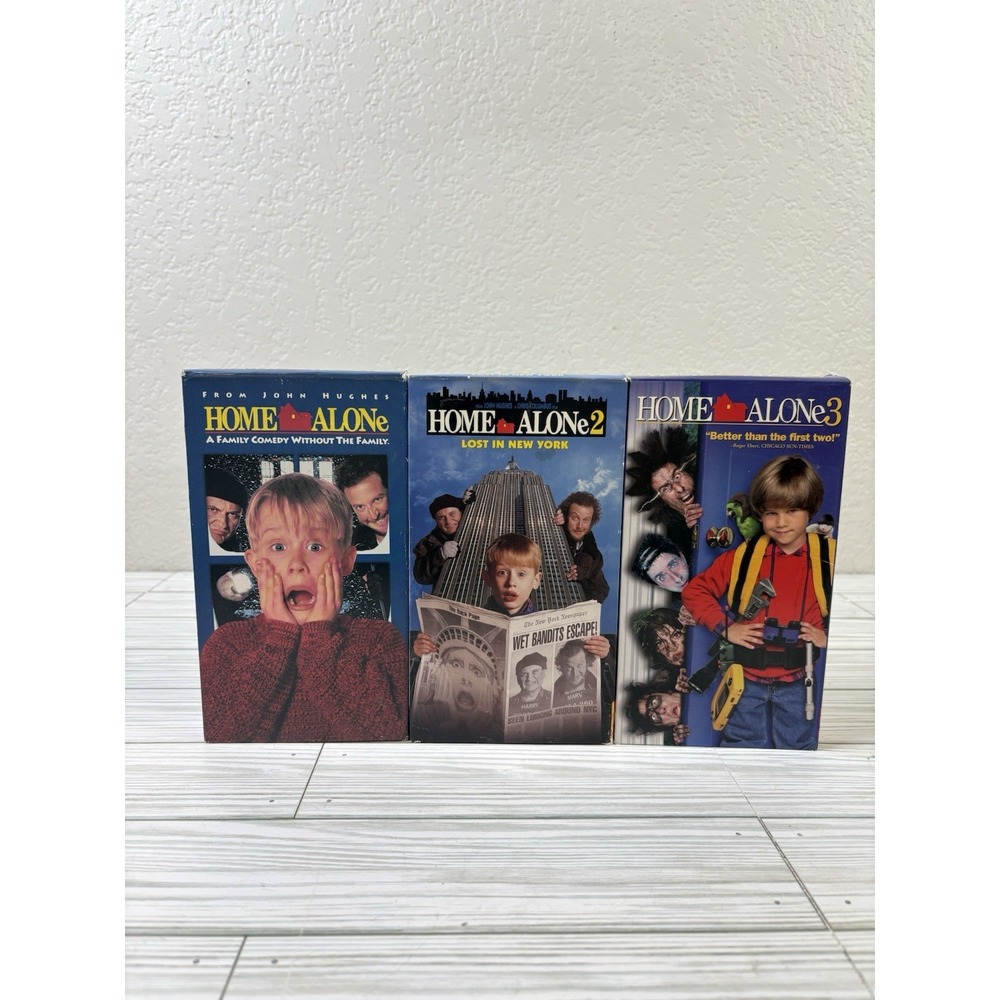 Home Alone Trilogy 1 2 3 VHS Tapes Lot of Three Holiday Christmas Movies